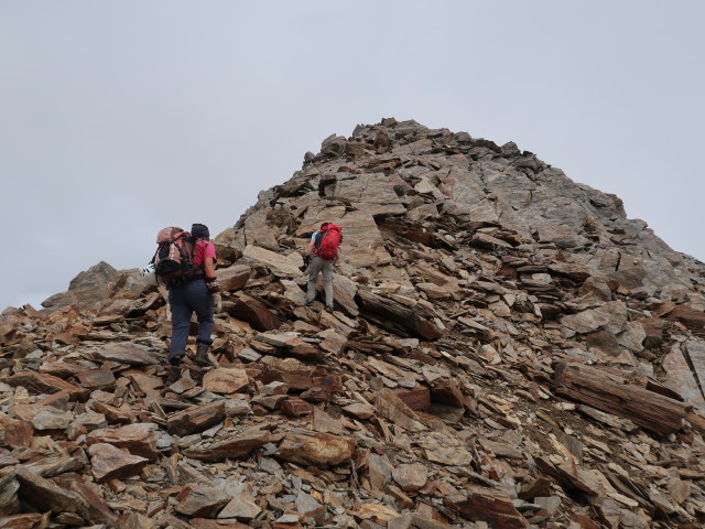 Gudrun und Christoph zwischen Ramolferner und Nördlichem Ramolkogel (11. Aug.)