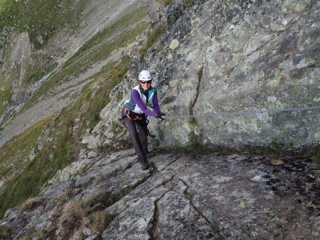 Kleinbärenzinne-Klettersteig: Bernadette im Abstieg (15. Aug.)