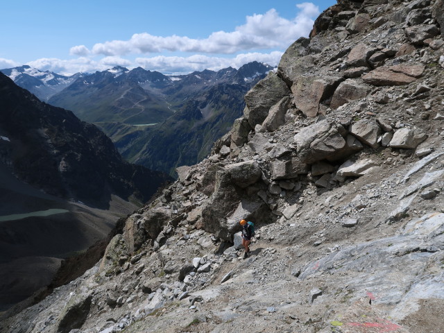 Evelyn am Normalweg der Hohen Geige (16. Aug.)