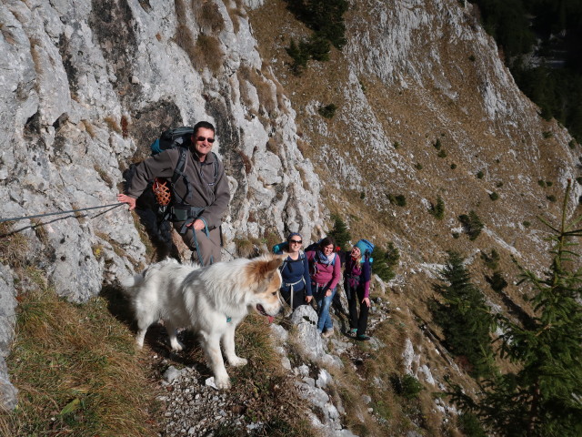 Stefan, Sabine, Kerstin und Janna am Südlichen Grafensteig in der Königsschusswand