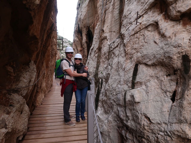 Caminito del Rey: Ich und Sabine in der Desfiladero de Gaitanejo (23. Nov.)