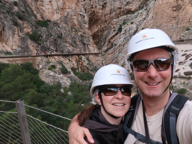 Caminito del Rey: Sabine und ich in der Desfiladero de Gaitanejo (23. Nov.)