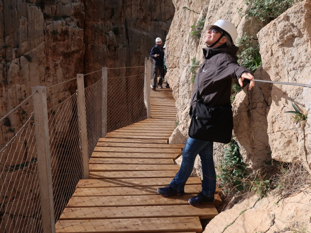 Caminito del Rey: Sabine nach der Hängebrücke (23. Nov.)