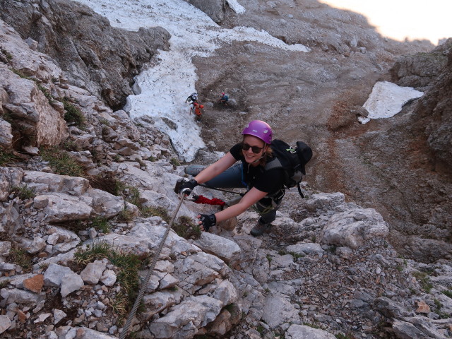 ÖTK-Klettersteig: Birgit in der rechten Variante