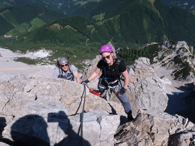 ÖTK-Klettersteig: Thomas und Birgit im Ausstieg