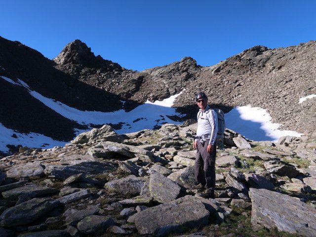 Erich am Nasensteig zwischen Hochschoberhütte und Mirschachscharte (29. Juni)