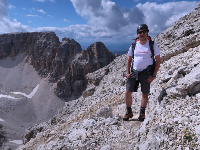 Ronald zwischen Piz Pisciadù und Val de Tita (3. Aug.)