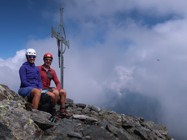 Ursula und ich am Tagewaldhorn, 2.708 m (10. Aug.)
