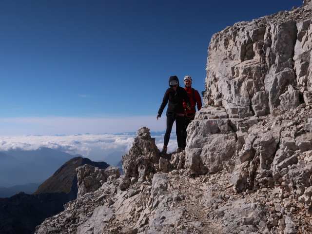 Evelin und David zwischen Jof di Montasio und Via Ferrata Scala A. Pipan (12. Okt.)