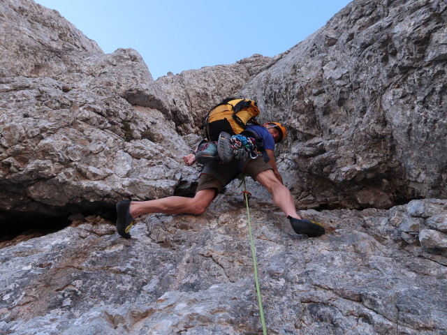 Knablweg: Herbert in der 6. Seillänge (26. Okt.)