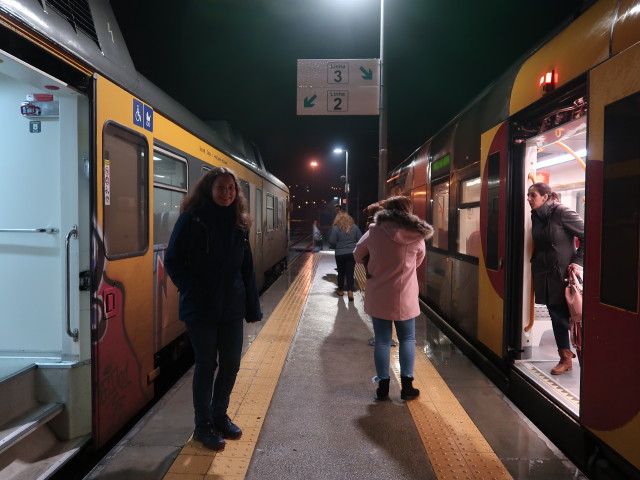 Sabine in der Estacao Ferroviária de Marco de Canaveses (19. Nov.)