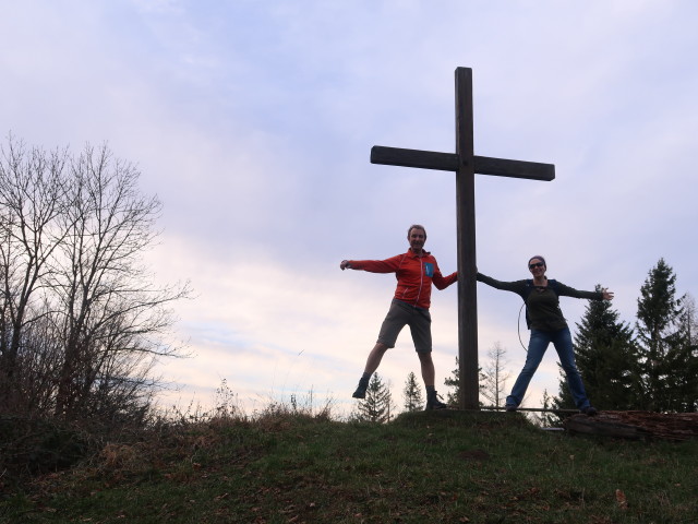 Ich und Sabine bei der Stockerhütte, 734 m