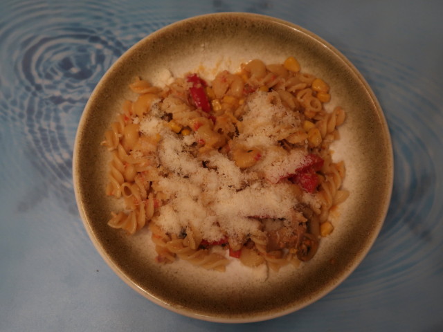 Thunfischpasta mit Paprika und Champignons (23. Apr.)