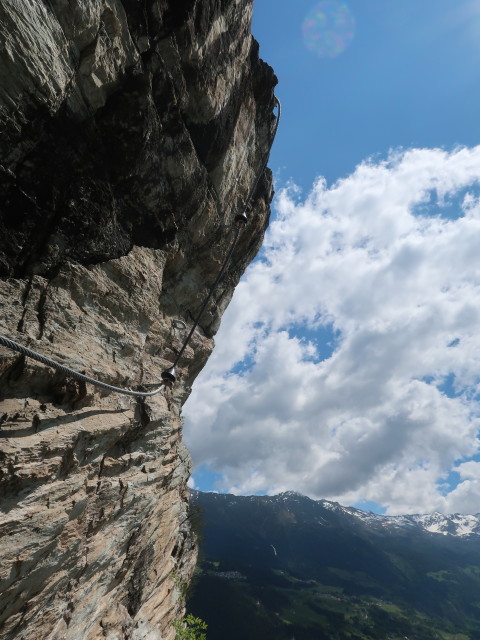 Laudeck-Klettersteig: erster Überhang
