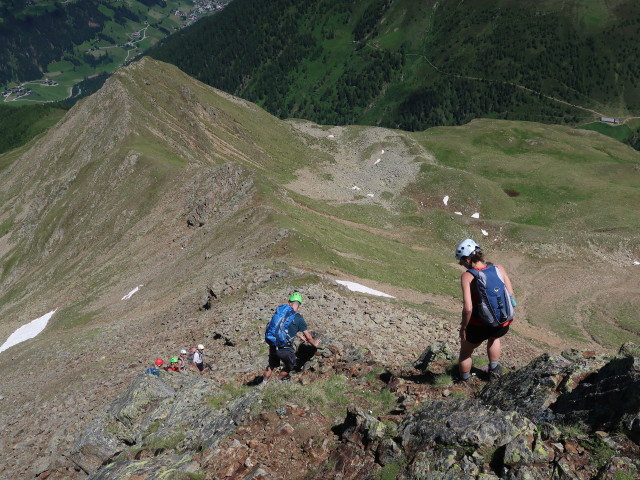 Werner, Zakaria, Rashid, Josef, Frank und Ursa zwischen Kahorn und Blindisalm