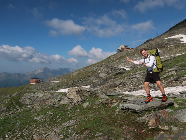 Christoph zwischen Bergstation Hannoverhaus der Ankogelbahn und Lassacher Kees (31. Juli)
