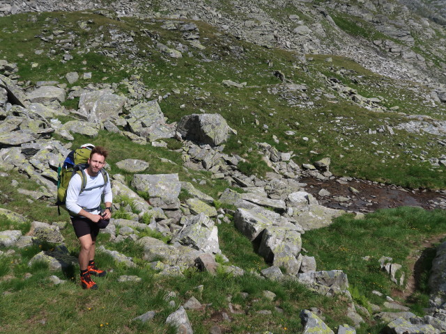 Christoph zwischen Kleinhapscharte und Törlkopf (31. Juli)
