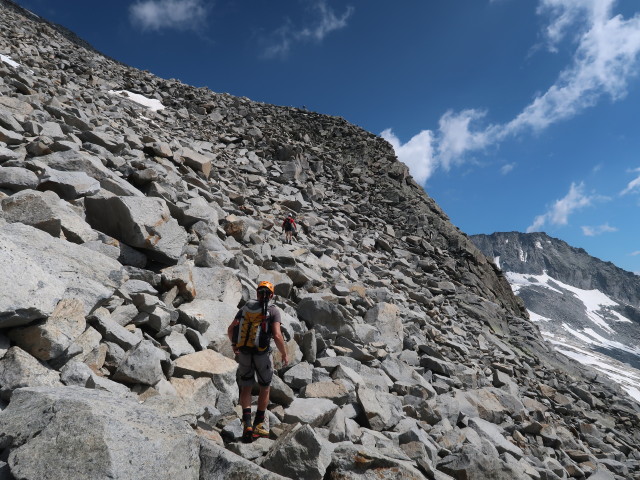 Aaron und Armin zwischen Winkelscharte und Trippkees (1. Aug.)