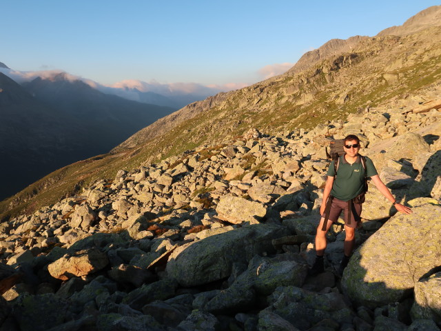 Ronald am Berliner Höhenweg zwischen Olpererhütte und Falschseitenbach (10. Aug.)