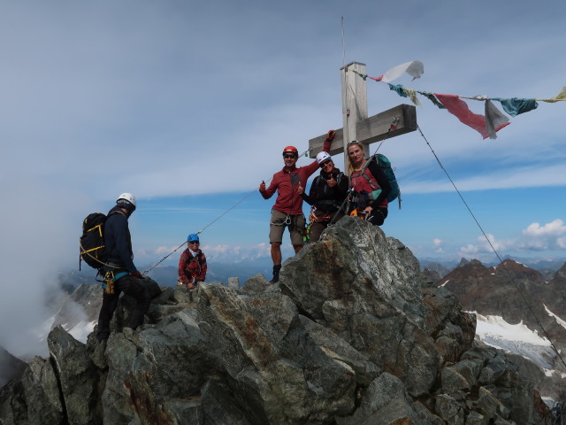 Ich, Bernadette und Evelyn am Großen Piz Buin, 3.312 m (16. Aug.)