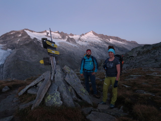 Stefan und Romana zwischen Kürsingerhütte und Obersulzbachkees (12. Sept.)