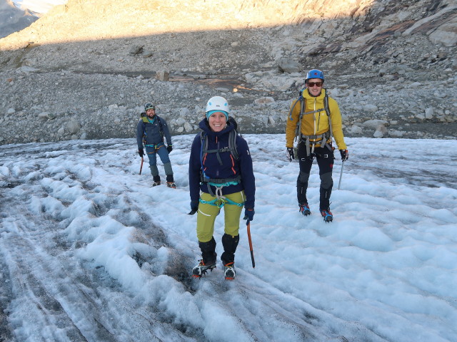 Stefan, Romana und Christian am Obersulzbachkees (12. Sept.)
