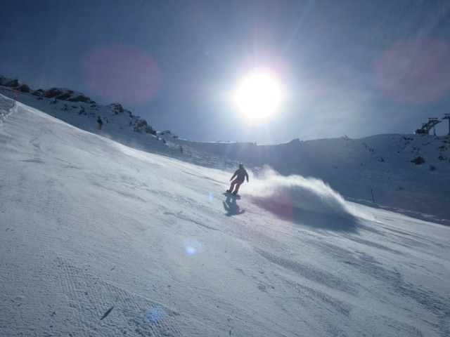 Markus auf der Piste 'Plan du Fou - Fontaines' (22. März)
