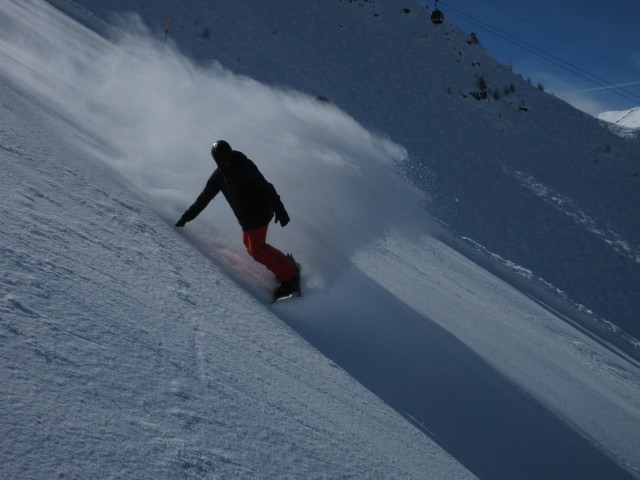 Markus auf der Piste 'Plan du Fou - Fontaines' (22. März)
