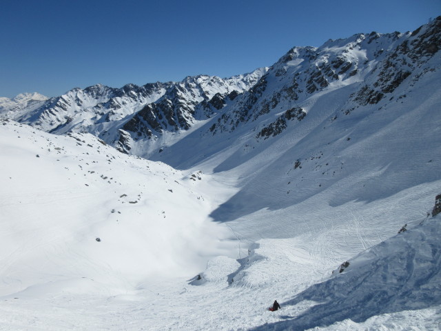 Markus neben der Abfahrtsroute 'Mont Gelé - Tortin' (24. März)