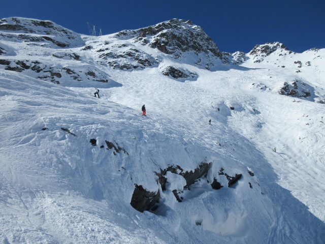 Markus neben der Abfahrtsroute 'Mont Gelé - Tortin' (24. März)