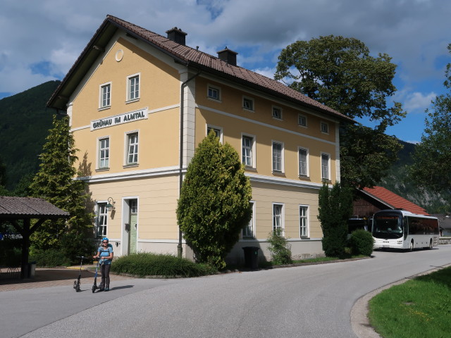 Bahnhof Grünau im Almtal, 517 m (6. Aug.)