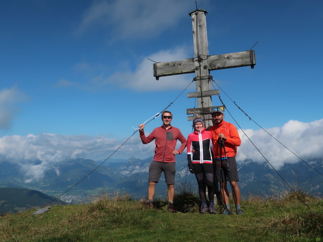 Ich, Sarah und Georg am Hochkasern, 2.017 m