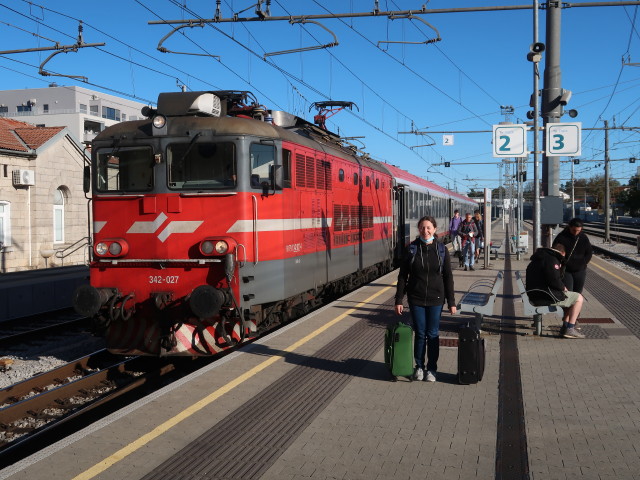 Sabine im Zelezniska postaja Divaca, 433 m (23. Okt.)