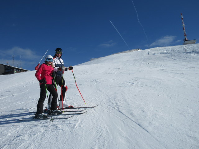 Sarah und Georg auf der Familienabfahrt