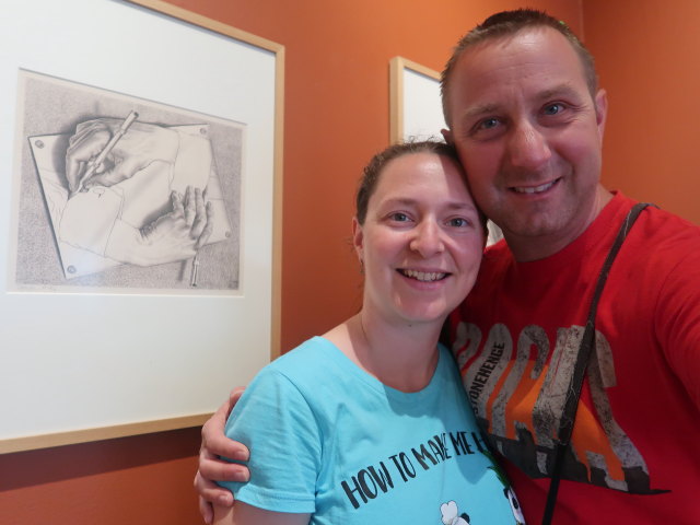 Sabine und ich im Escher in Het Paleis in Den Haag (20. Mai)