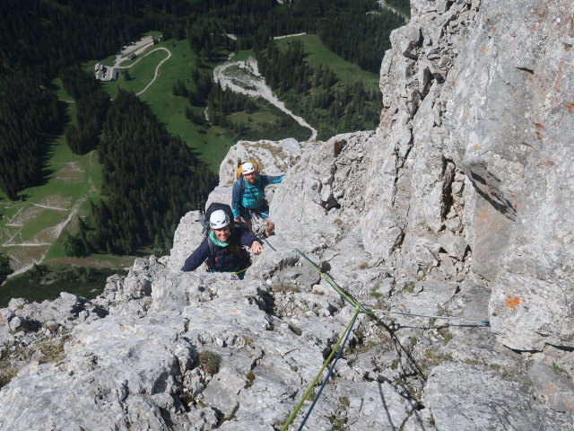 Kalbling-Nordwestgrat: Romana und Stefan in der 8. Seillänge (5. Juni)