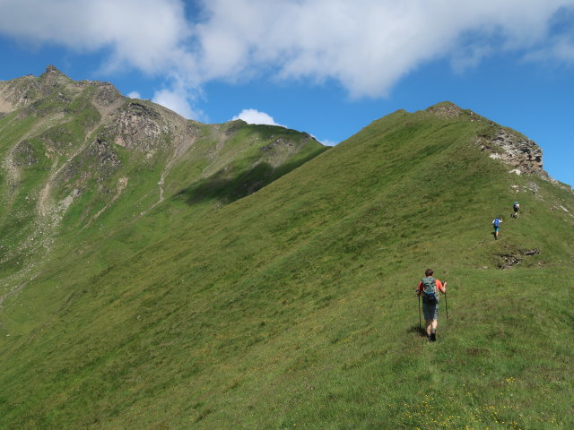 Christian, Georg und Sarah zwischen Mauternitzscharte und Mauternitzkopf (2. Juli)