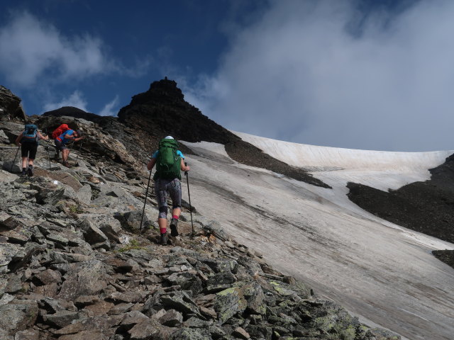 Sarah, Georg und Ursa am Klagenfurter Jubiläumsweg zwischen Erfurter Weg und Hocharn