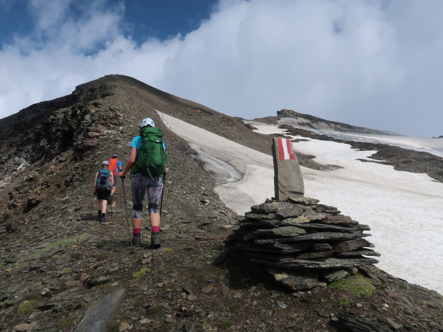 Sarah, Georg und Ursa am Klagenfurter Jubiläumsweg zwischen Erfurter Weg und Hocharn