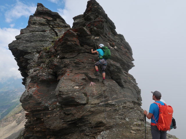 Ursa und Georg am Klagenfurter Jubiläumsweg zwischen Schneehorn und Unterer Jausenscharte