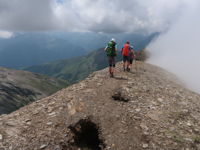 Ursa, Georg und Sarah am Klagenfurter Jubiläumsweg zwischen Krumlkeeskopf und Noespitze
