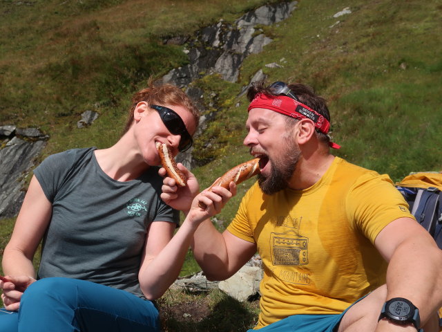 Romana und Stefan zwischen Lucknerhütte und Stüdlhütte (12. Aug.)