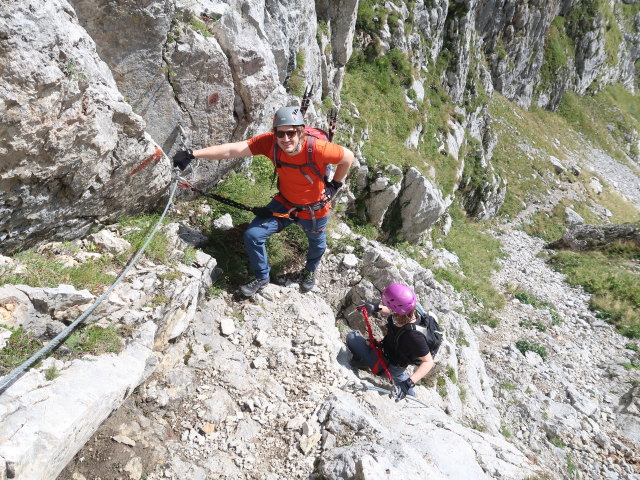 Via Ferrata Enrico Contin: Thomas und Birgit zwischen Einstieg und Forcella Contin