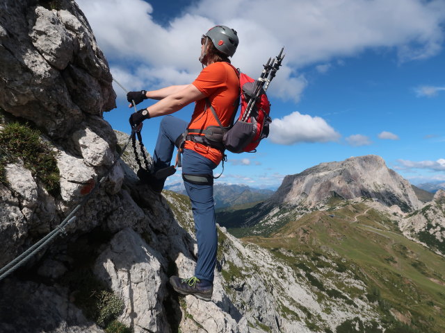 Via Ferrata Enrico Contin: Thomas zwischen Forcella Contin und Ausstieg