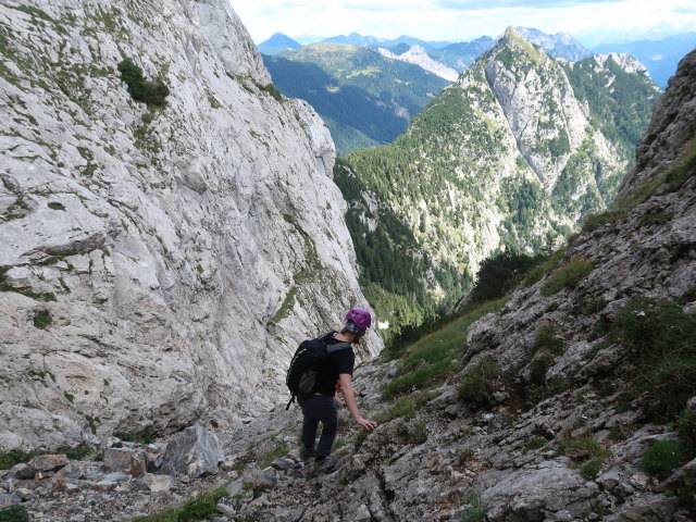 Birgit zwischen Creta di Pricot und Sella della Pridola