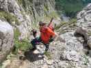 Via Ferrata Enrico Contin: Birgit und Thomas zwischen Einstieg und Forcella Contin