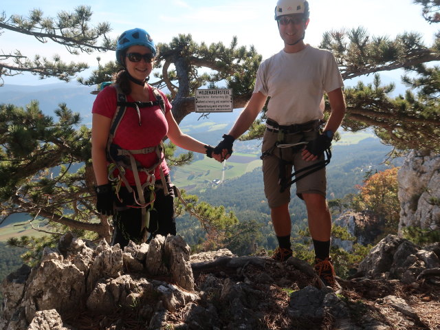 Wildenauer-Klettersteig: Sabine und ich beim Ausstieg