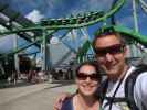 Sabine und ich beim The Incredible Hulk Coaster in Universal's Islands of Adventure (4. Nov.)
