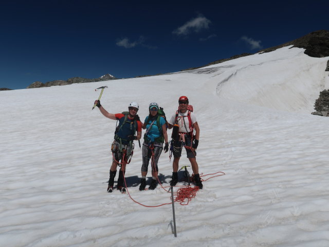 Christian, Ursa und ich am Zettalunitzkees (15. Juli)