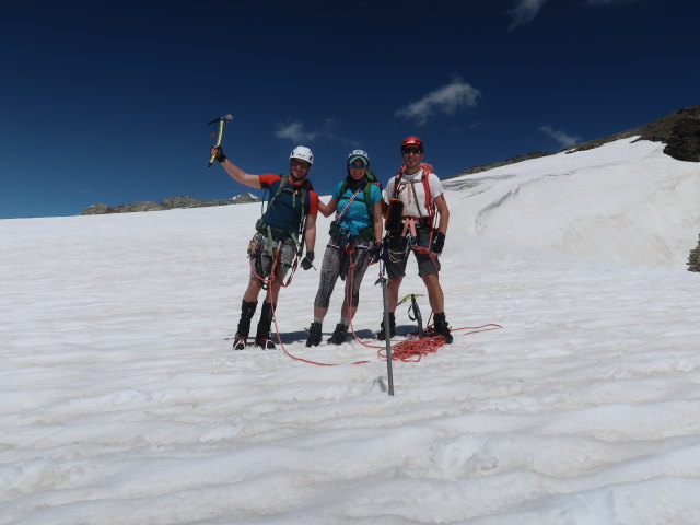 Christian, Ursa und ich am Zettalunitzkees (15. Juli)